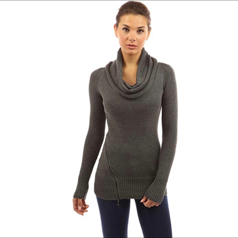 Grey Cowl Neck  Sweater